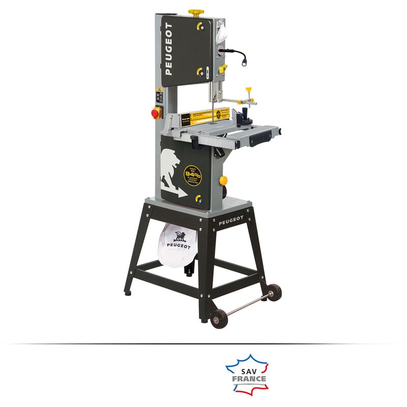 Peugeot Psp - EnergyBand-160ASP Scie à ruban avec aspiration intégrée , jusqu'à 94% de sciure récupérée, 750W, 2 vitesses de coupe, table en fonte