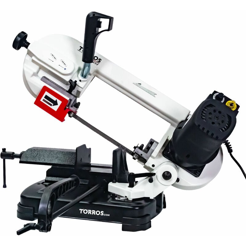 Scie à ruban portable à métaux 0-60° capacité de coupe ronde 125 mm 0,4 kW 230V vitesses variables 30-80 m/min Torros SC125V
