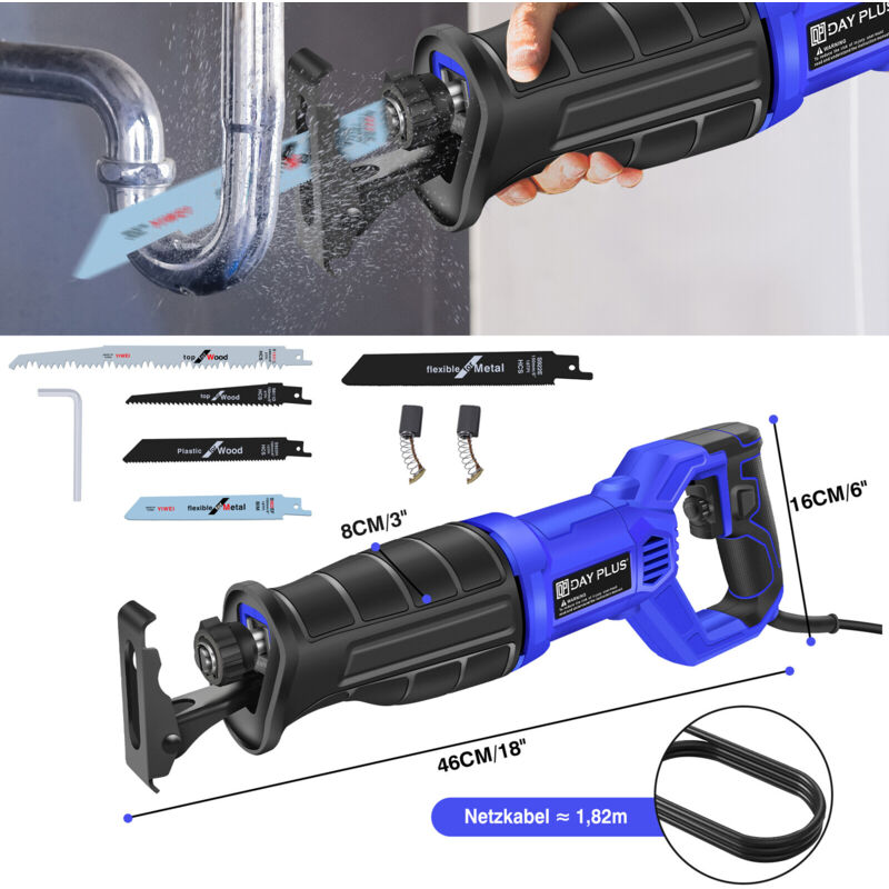 Scie sabre électrique 900W scie tigre électrique scie égoïne scie réciproque bois diy