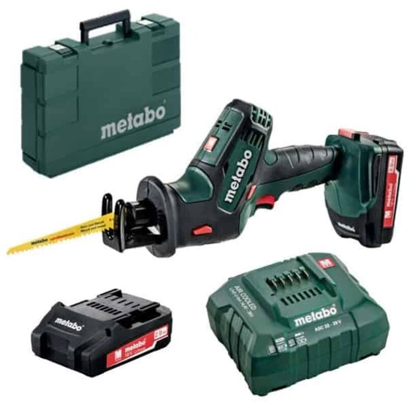 Scie sabre sans fil Metabo SSE 18 LTX Compact 602266500 2 x 18 V / 2 Ah Li Ion Bois 3100 trmin