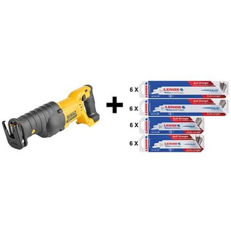 Scie sabre sans fil DeWALT 18 V DCS380NX-DE sans Batteries + Chargeurs avec 120 Lames de scie sabre (Dewalt)