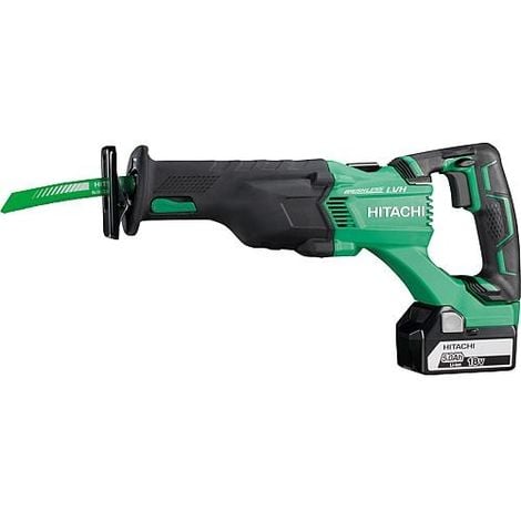 Scie sabre sans fil HITACHI CR18DBL, 18 V avec 2 x 5,0 Ah batterie Li-Ion et chargeur