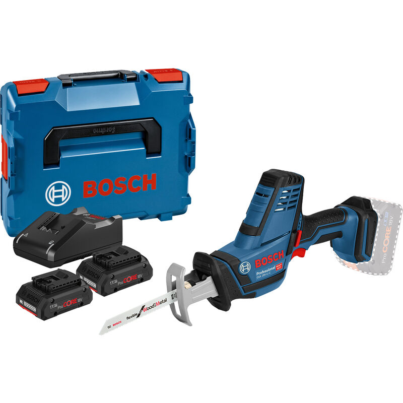 Scie sabre 18V gsa 18 v-li c + 2 batteries ProCore 4Ah + chargeur en coffret L-Boxx Bosch 06016A500Q