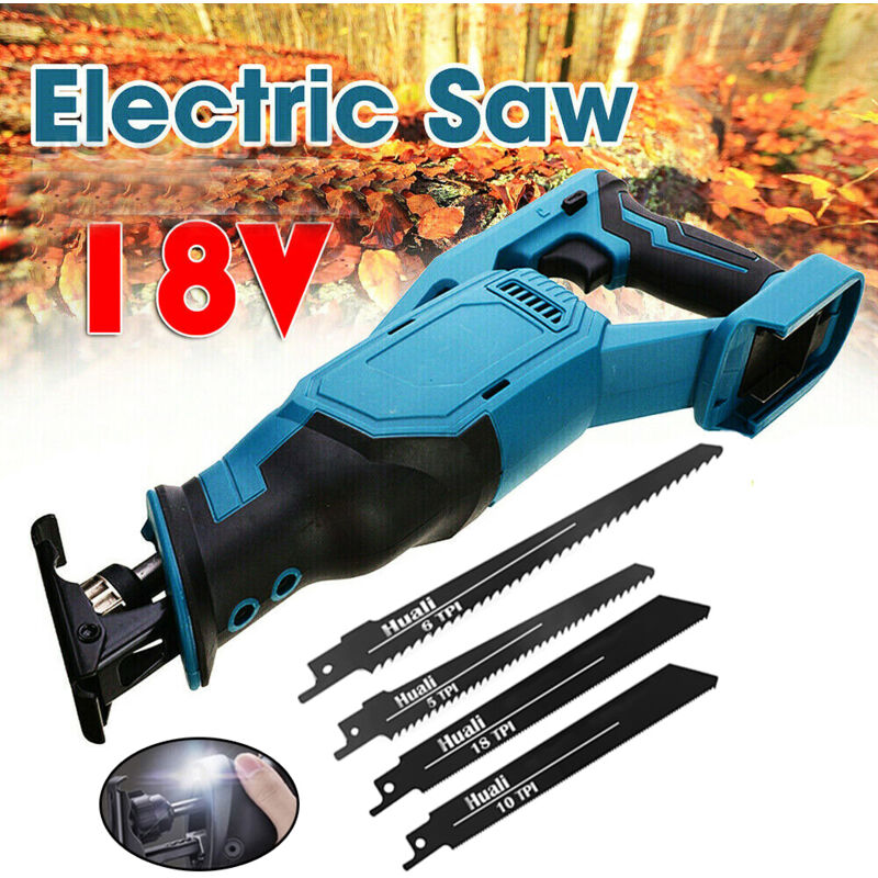 Scie Sabre, scie alternative sans fil 3000 w, vitesse variable, coupe du bois et du métal avec 4 lames (batterie non incluse), compatible avec