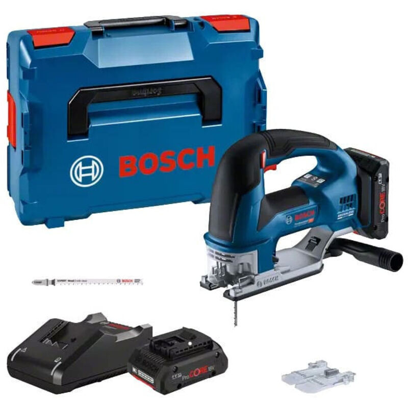 Gst 18V-155 bc Scie sauteuse sans fil 18 v 135 mm (06015B1002) brushless + 2x Batteries ProCORE 4,0 Ah + Chargeur + L-Boxx - Bosch