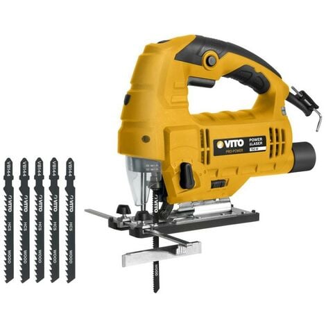 Scie sauteuse Laser LED 750W + 5 Lames BOIS 9 vitesses Guidage 45° VITO