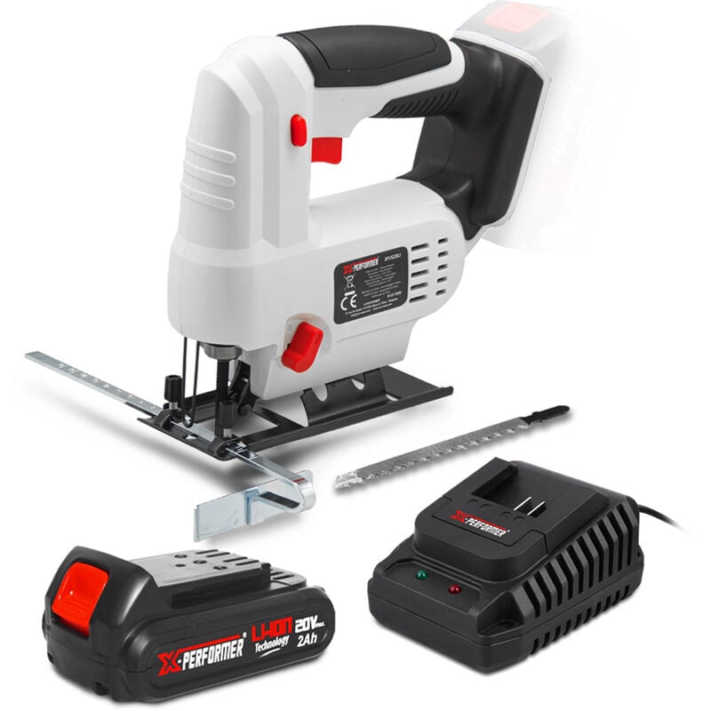 Scie sauteuse pendulaire 20V max livrée avec batterie 2Ah - x performer