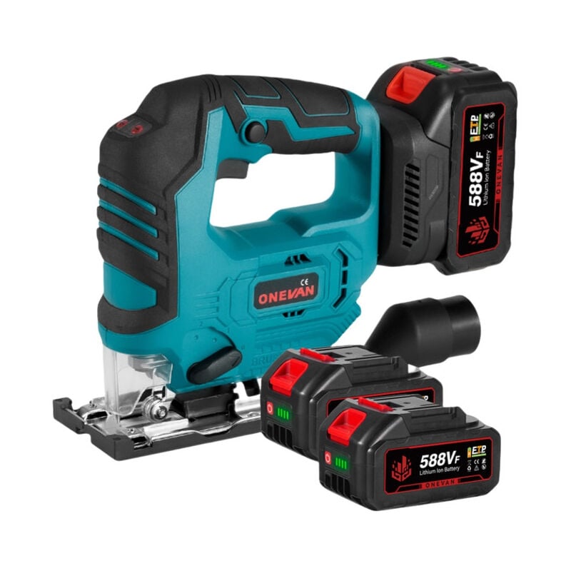 Scie sauteuse sans fil 18V,Réglage à 5 vitesses Scie sauteuse, avec Deux Batterie 3.0Ah et Chargeur