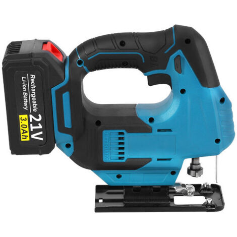Scie Sauteuse Sans Fil 21V Moteur Sans Balais pour Travail du Bois avec Batterie 10 Cellules et Chargeur
