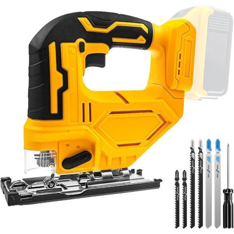 Scie sauteuse sans fil compatible avec batterie Dewalt 20 V Max, outil de coupe de scie sauteuse 400 W 2700 tr/min, coupes biseautées à 45° avec lames de scie sauteuse pour coupe droite/courbe/cercle
