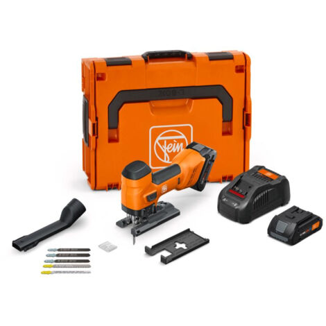 Fein – Scie sauteuse sans fil 18V avec 2 batteries 4,0Ah – Course 26mm – Profondeur de coupe 150mm – Chargeur et mallette L-BOXX 136 - ASTS 18-26 AS