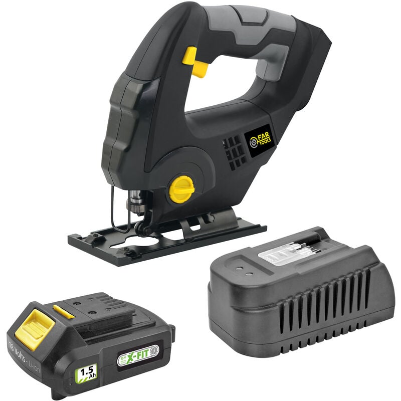 Kit xf-jig Scie sauteuse pendulaire 18V lame t + batterie 1,5Ah + chargeur rapide