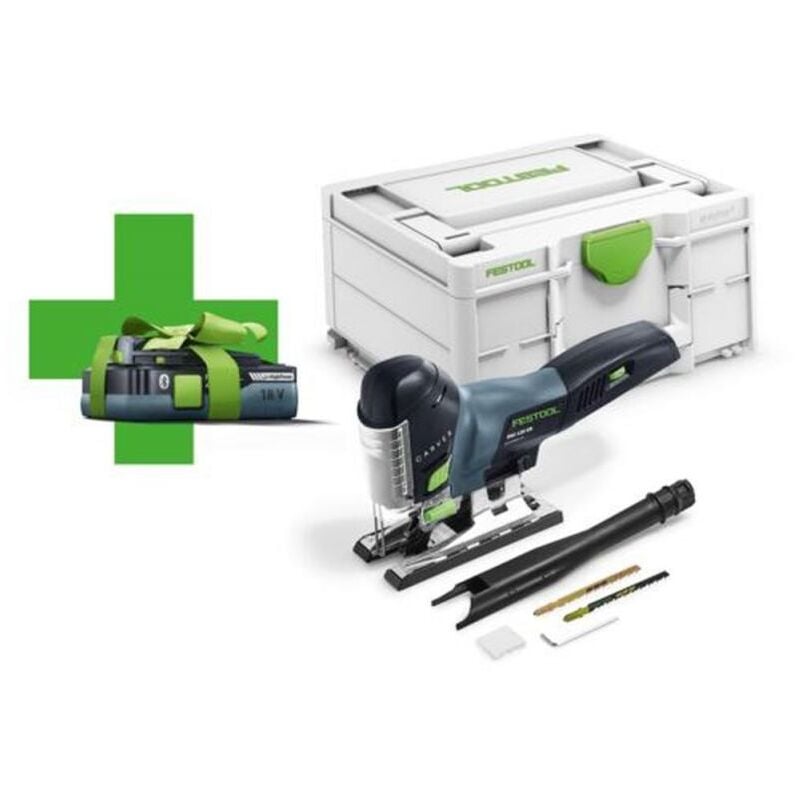Action : Festool Scie sauteuse sans fil carvex psc 420 EB-Basic - 577026 - y compris 1 batterie gratuite incluse dans la livraison