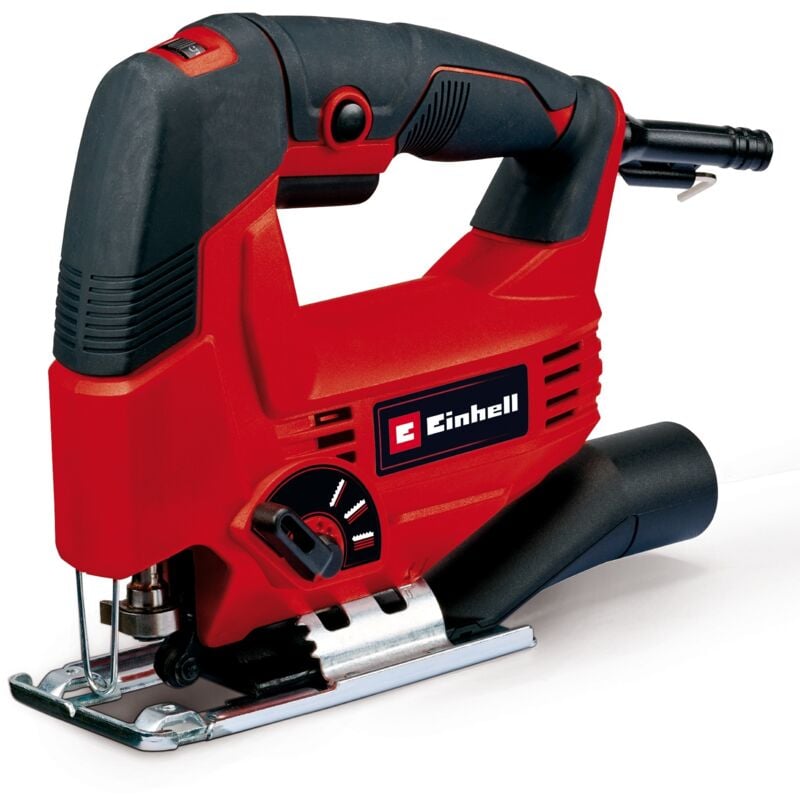 Einhell Scie sauteuse pendulaire TC-JS 80/1 (550 W, Régime 1000-3000 trs/min, Capacité de coupe bois/acier/plastique : 80/10/20 mm, Coupe en biais