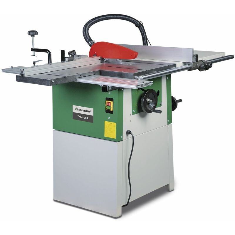 Scie circulaire sur table stationaire hauteur de coupe 80 mm 1,5 kW 230V y comprise lame de scie circulaire dia. 254 mm Holzstar TKS254E 230V