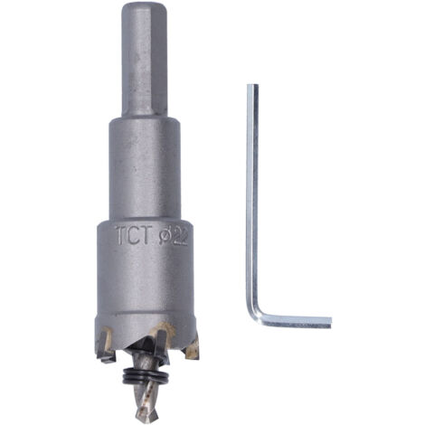 Scie trépan HSS 3 lames inclinées pour métal, robuste avec clé hexagonale 22mm
