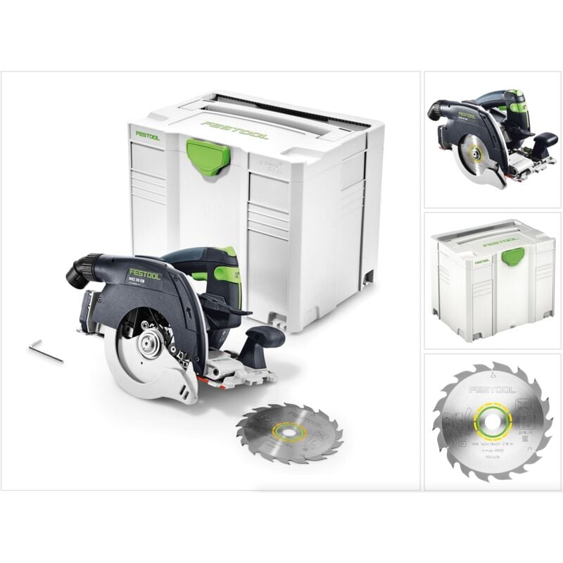 Hkc 55 Li eb Basic Scie circulaire à capot basculant sans fil avec boîtier Systainer- sans Batterie ni Chargeur ( 201358 ) - Festool