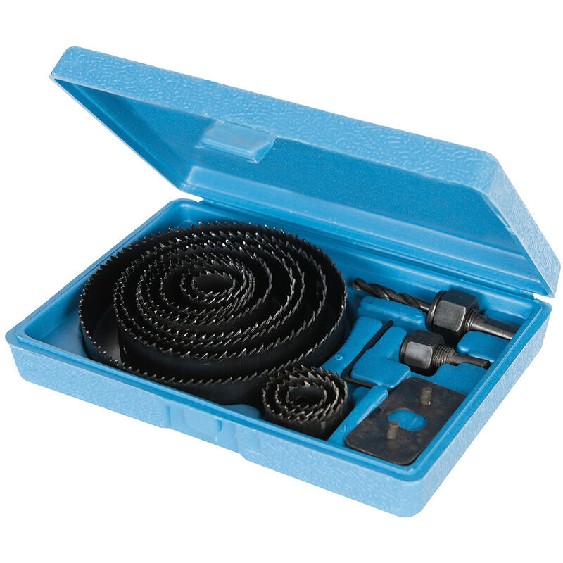 Silverline - Coffret de 12 scies-cloches pour menuisiers avec accessoires