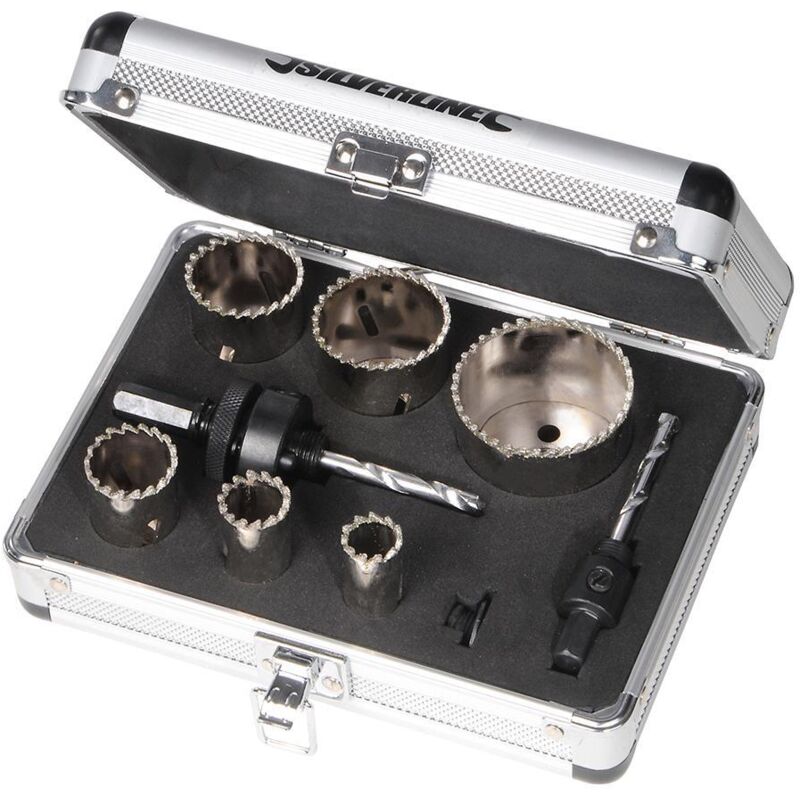 Silverline - coffret 11PIÈCES scies-cloches diamantées 19 - 57 mm 868779