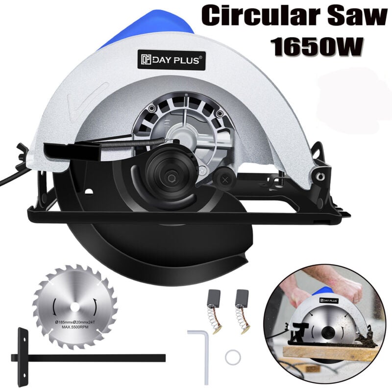 Dayplus - Scies Scie circulaire manuelle Ø185mm Guide parallèle laser incl. lame de rechange