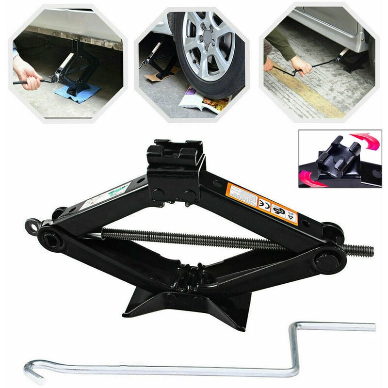 Briefness - 2 Ton Wind Up Scissor Jack Lift For Auto Car Van handle Speed Garage Emergency