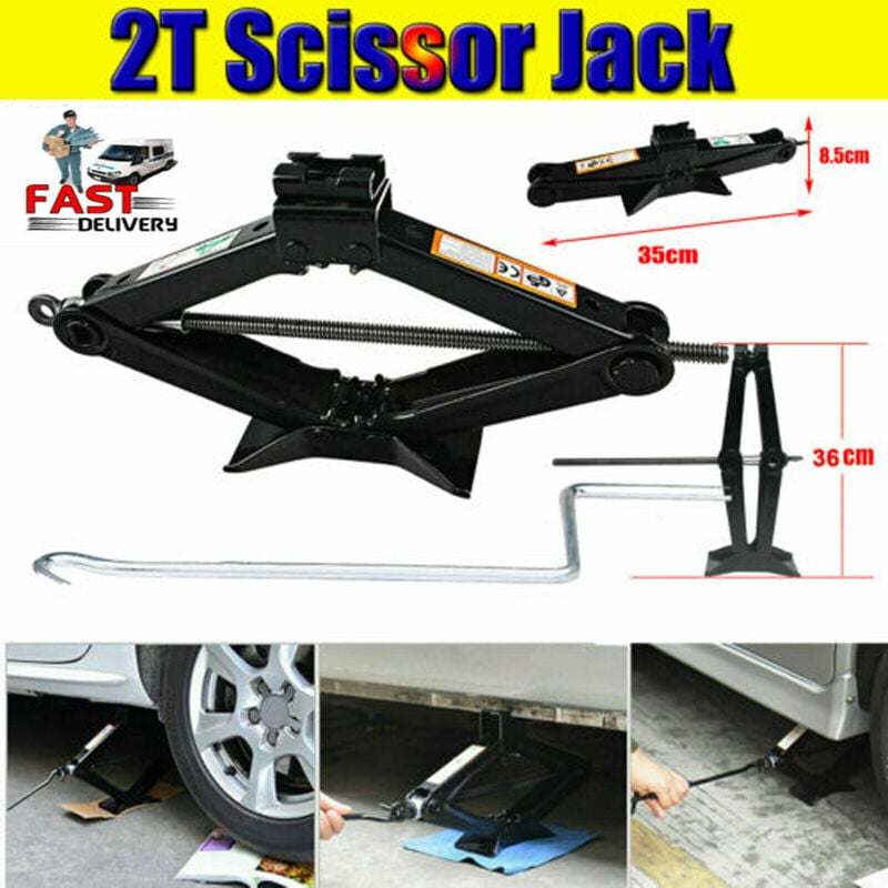 2 Tonne Car Scissor Jack And Spare Tyre Wheel Wrench Power Tools For Honda Civic