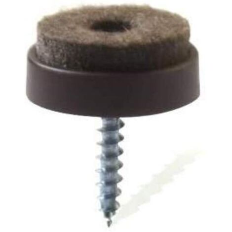 SCIVOLI IN FELTRO TONDI CON VITE Ø  20 MM. - MARRONE - 8 PZ.