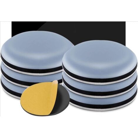 Scivoli per mobili in Teflon, 8 pezzi 50 mm (rotondi) - Scivoli per mobili in Teflon autoadesivi per sedia, divano, scrivania, tavolo