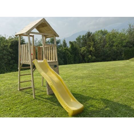 Scivolo con Torretta Giochi giardino bambini Kicca 110x280x270 Pino Impregnato