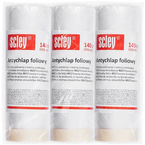 Scley Pellicola protettiva per pittor, Protezioni superficiali di ampio 140cm, Lunghezza 20m, 3 pezzo di telone di plastica, Serie 66, trasparente, pellicola di plastica, A0450-660314