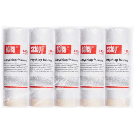 Scley Pellicola protettiva per pittor, Protezioni superficiali di ampio 140cm, Lunghezza 20m, 5 pezzo di telone di plastica, Serie 66, trasparente, pellicola di plastica, A0450-660514