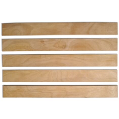 Scm Créations – Lot de 5 lattes en hêtre 56 cm – Largeur 53 mm – Épaisseur 8 mm – 7 plis pour soutien matelas – Compatible clic-clac et BZ