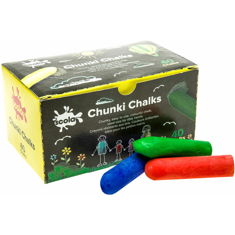 Scola AS29 Chunki Chalks Assorted - Box of 40