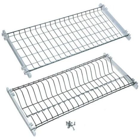 Scolapiatti Acciaio Inox 18-8 2 Piani per Pensili 56 cm