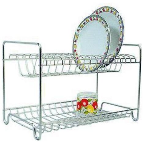 Scolapiatti Acciaio Inox 18-8 a Due Piani Fx 35 50 cm