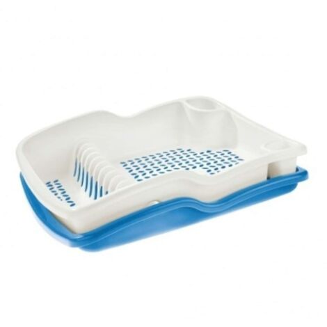 Scolapiatti Brio Con Vassoio Salvagocce Bianco/Celeste 6228 - 39,8X12X48 Cm