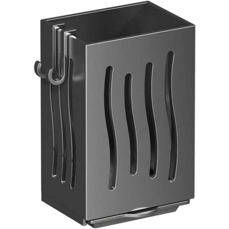 Scolapiatti da cucina a parete KZQ, portaposate, contenitore per utensili da cucina con vassoio raccogligocce (nero)