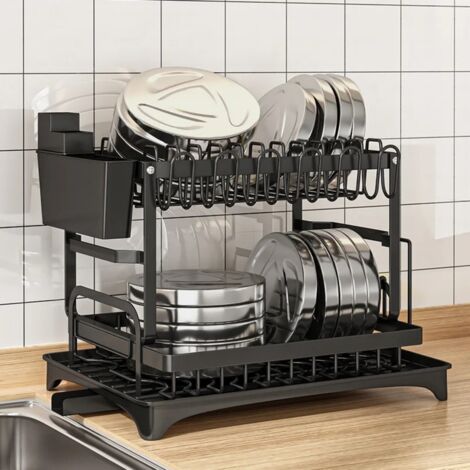 Scolapiatti da cucina, scolapiatti di grande capacità, scolapiatti automatico per coltelli e forchette