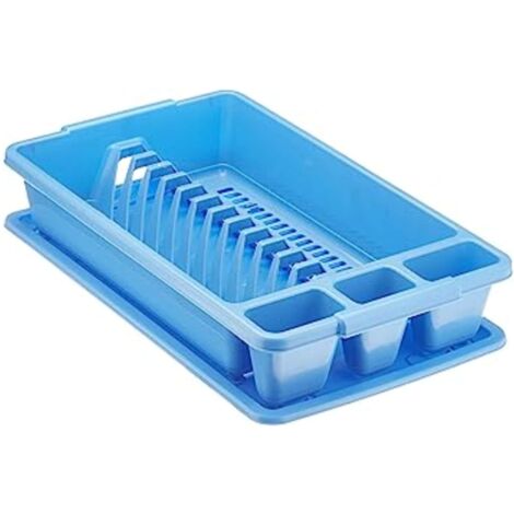 Scolapiatti da Lavello con Vassoio Piccolo Blu Delfin 45 x 26 x 8,5 cm