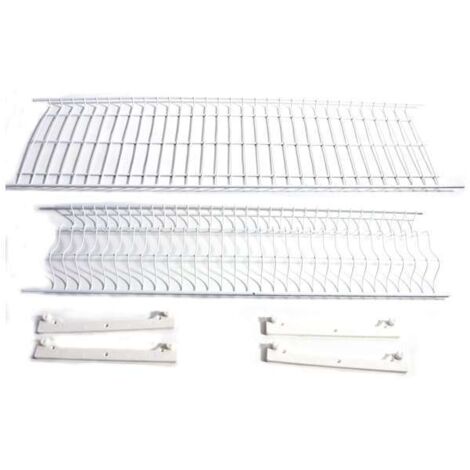 Scolapiatti in Acciaio Plasticato Bianco - 86x23 cm