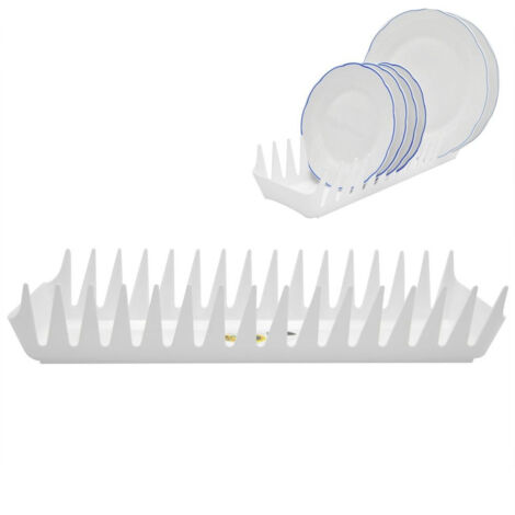Scolapiatti in plastica, bianco, 39 cm