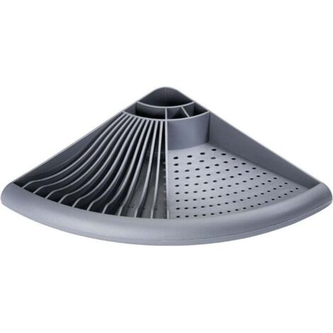 Scolapiatti in plastica, scolapiatti angolare salvaspazio, plastica, 35x9x35 cm, grigio