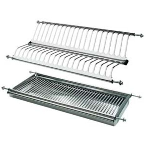 Scolapiatti Brio Con Vassoio Salvagocce Bianco/Salvia 6227 - 39,8X12X48