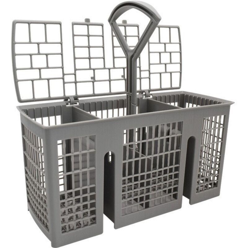 Scolapiatti per lavastoviglie Siemens Bosch, 220 x 115 x 90 mm, grigio, con inserto maniglia rotonda rimovibile.