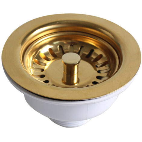 Scolapiatti per lavello cucina placcato oro, Ø114 per foro lavello