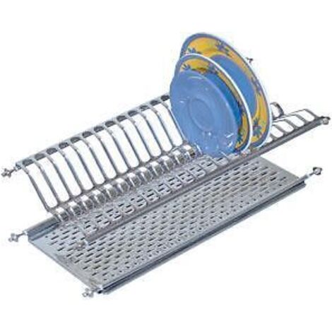 Scolapiatti In Acciaio Cromato Con Vaschetta - Per Pensili Da 90 Cm