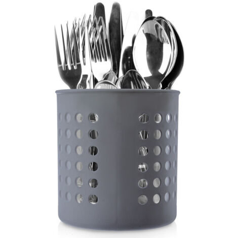 SCOLAPIATTI PORTAUTENSILI DA CUCINA GRIGIO ORGANIZZATORE PER POSATE CESTINO