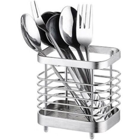 Scolaposate, cestello portacoltelli, forchette, cucchiai, utensili da cucina, portaposate in acciaio inox, argento