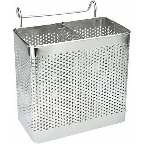 Scolaposate da cucina, cestello per posate, portaposate, organizer per lavello in acciaio inox, per riporre utensili da cucina, cucchiaio, forchetta