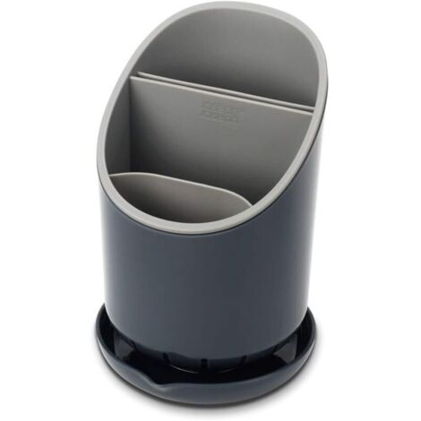 Scolaposate, organizer per lavello, contenitore per utensili e coltelli con scolapiatti - Grigio